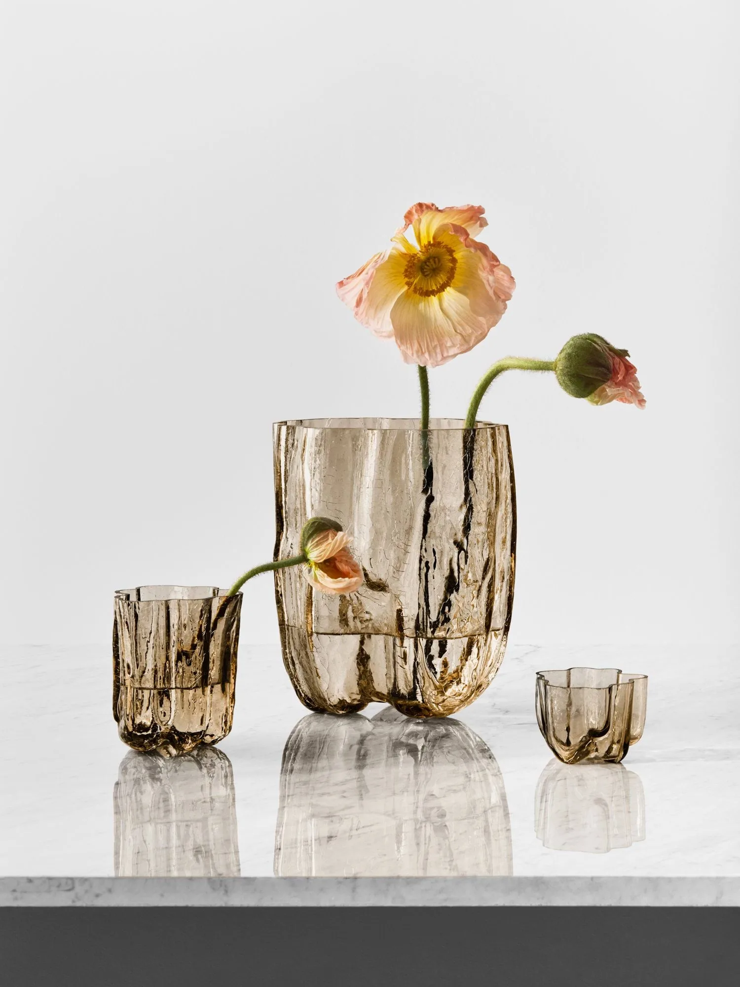 Crackle candle holder 5,8 cm, Taupe Kosta Boda