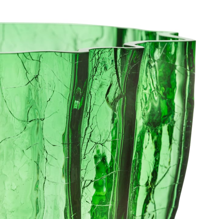 Crackle vase 175 mm, Green Kosta Boda