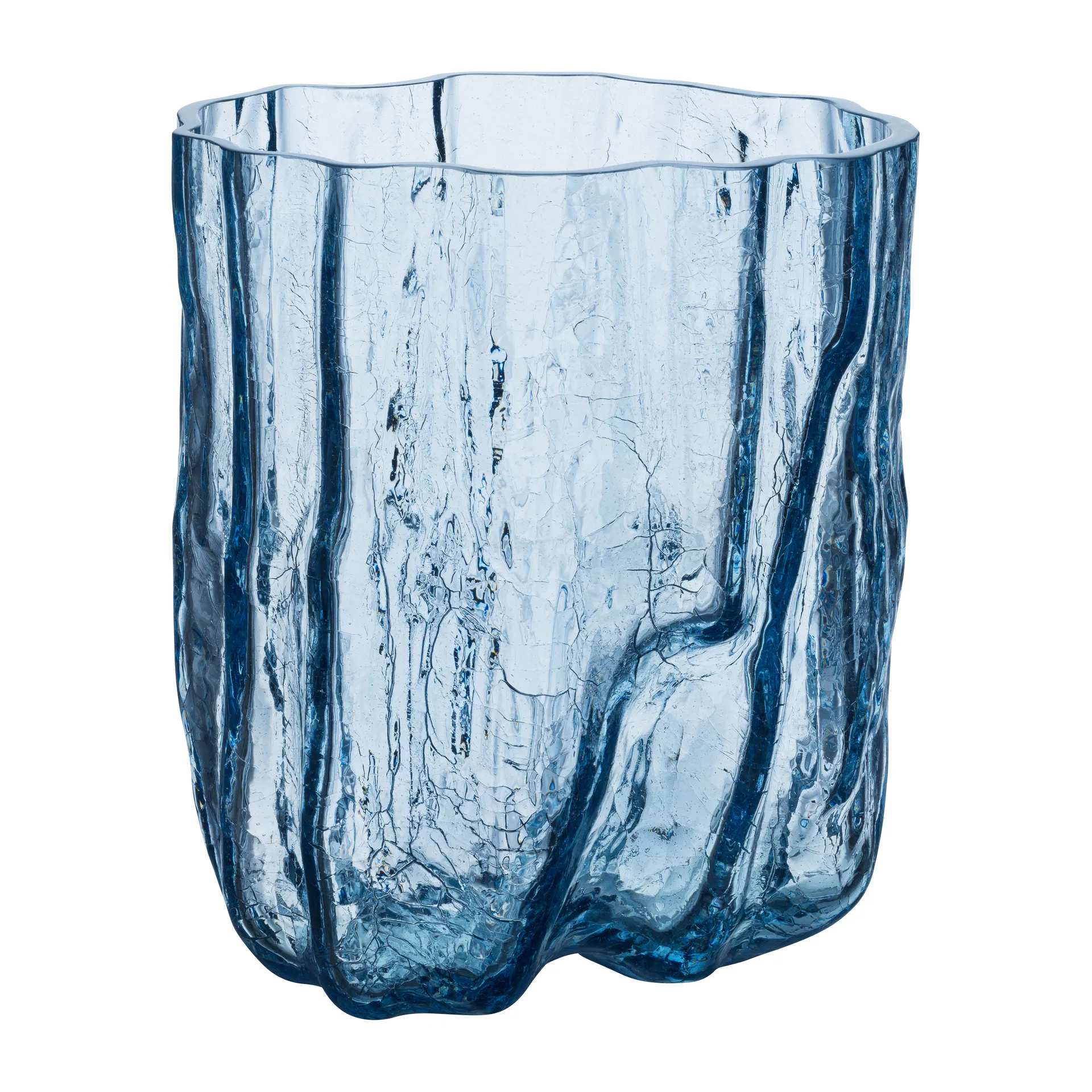 Crackle vase 27 cm, Circular glass Kosta Boda