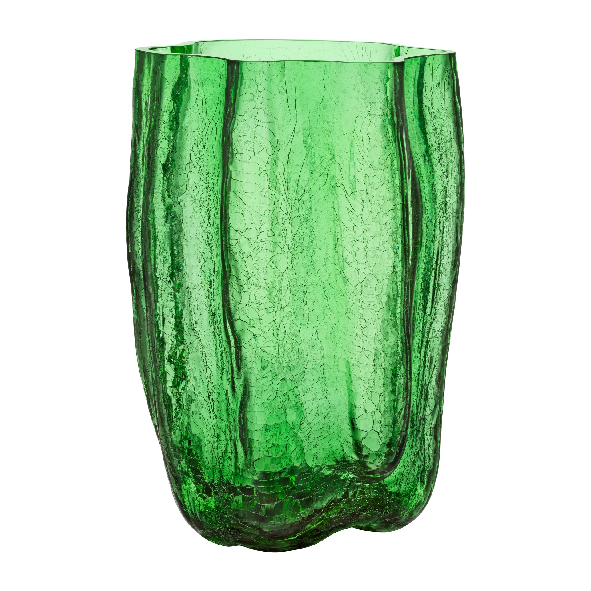 Crackle vase 37 cm, Green Kosta Boda