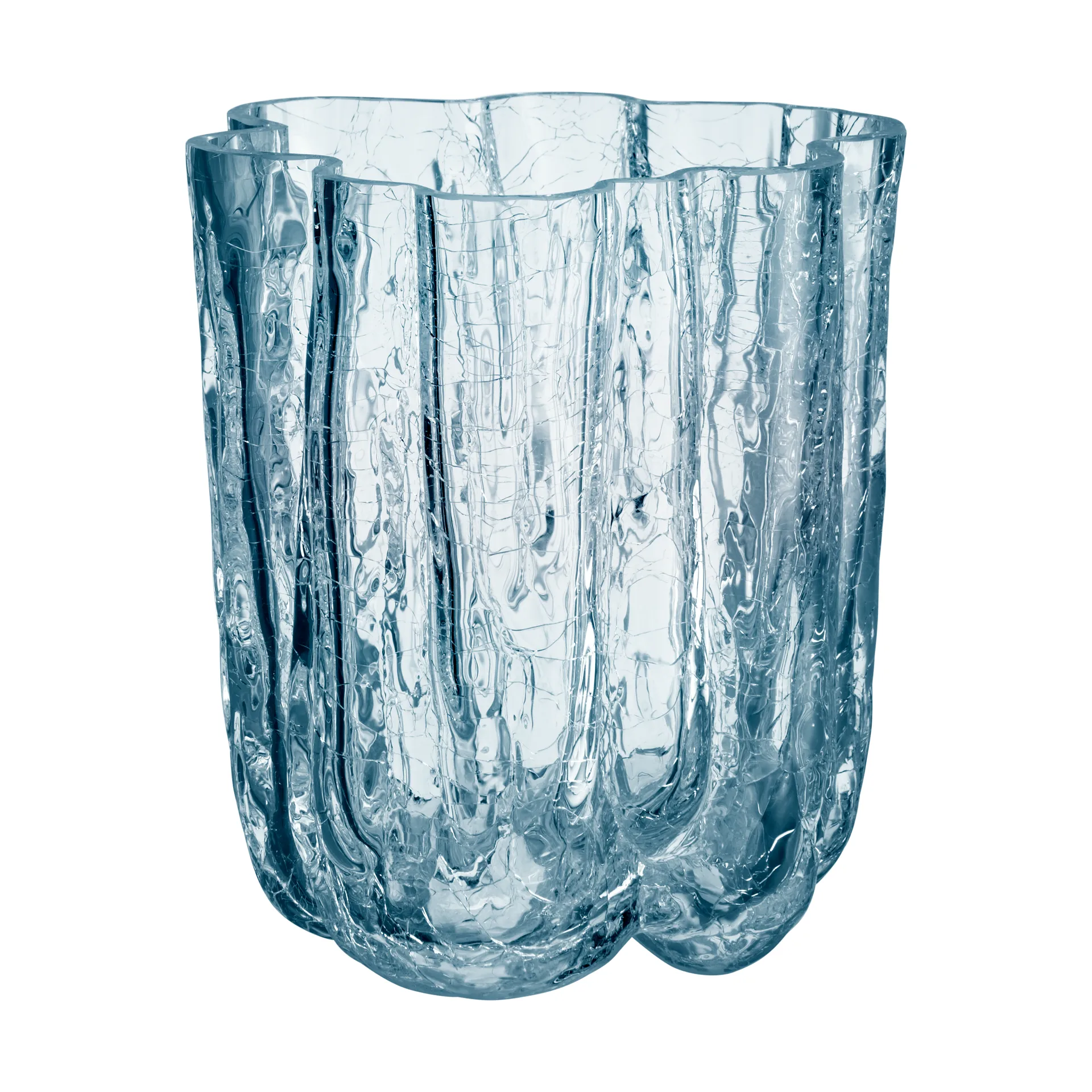 Crackle vase circular 12,1 cm, Clear Kosta Boda