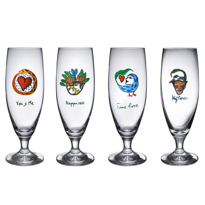 Friendship beer glass 50 cl, happiness Kosta Boda