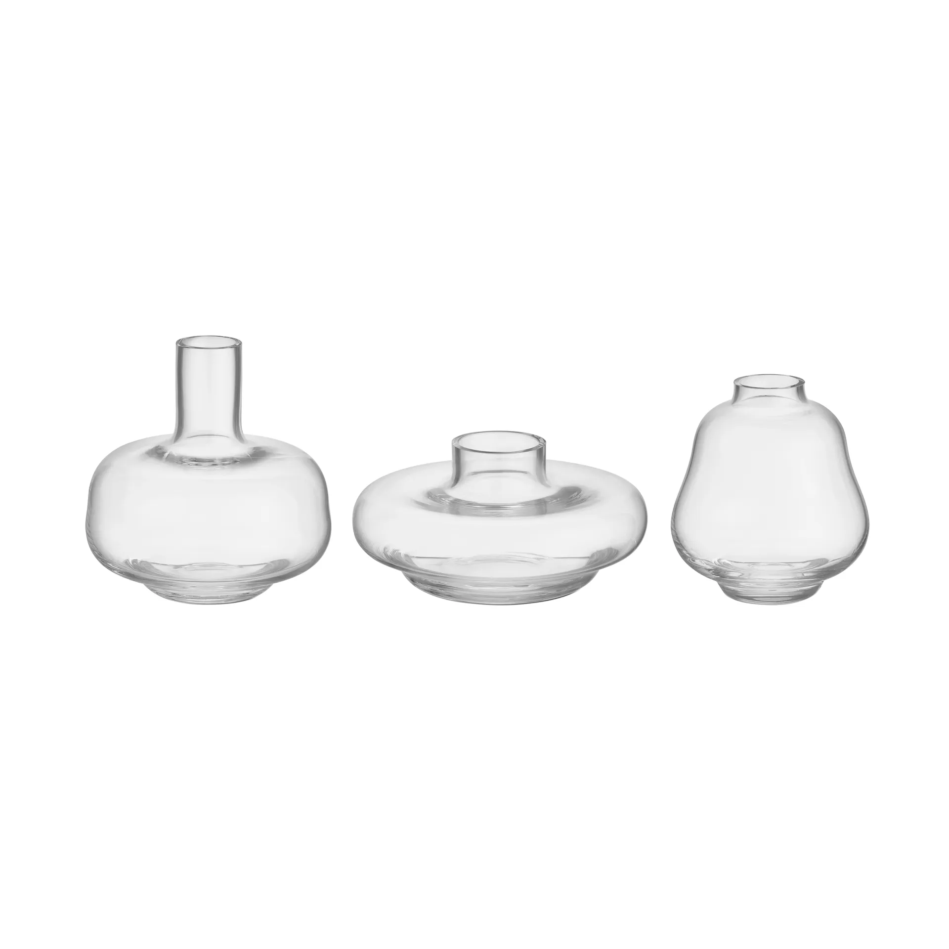 Kappa vase set of 3, Clear Kosta Boda
