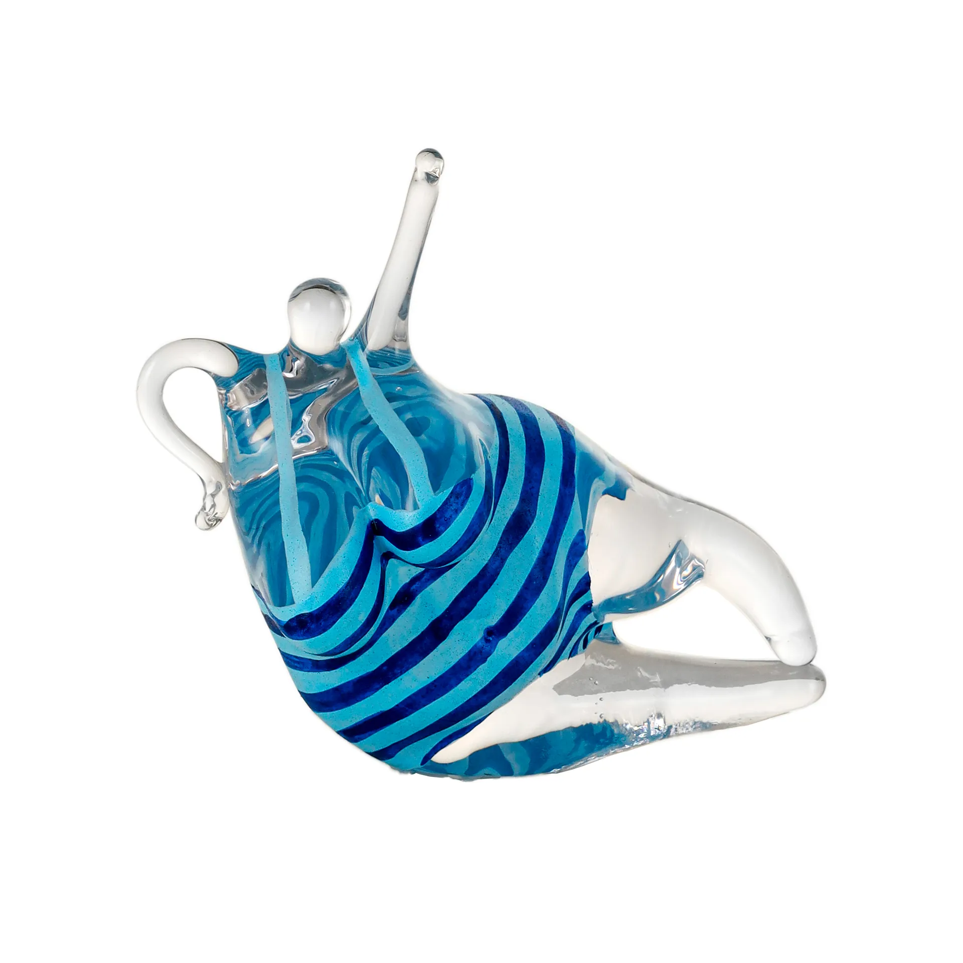 KE 'Badlycka' glass sculpture, Turquoise-blue Kosta Boda