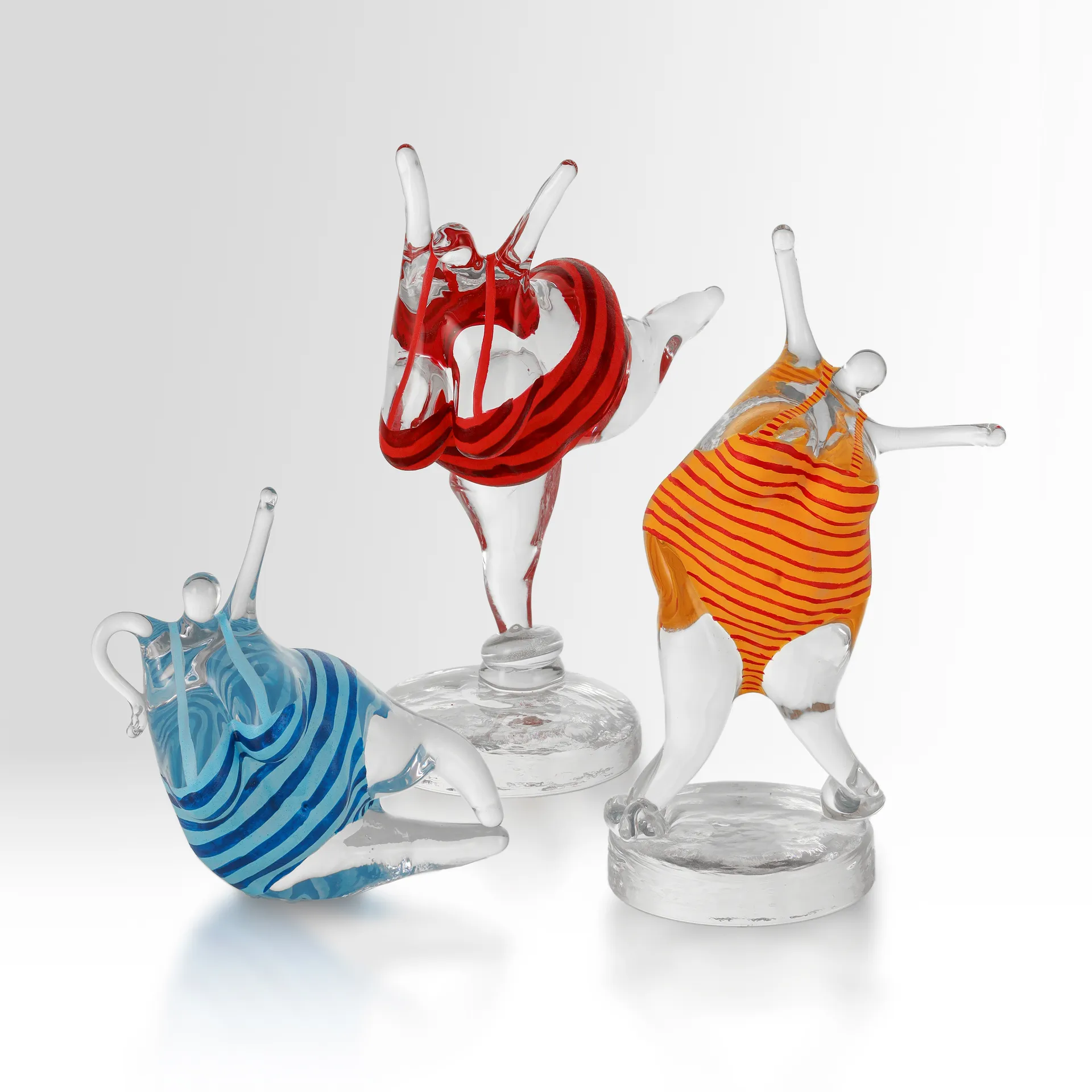 KE 'Badlycka' glass sculpture, yellow-red Kosta Boda