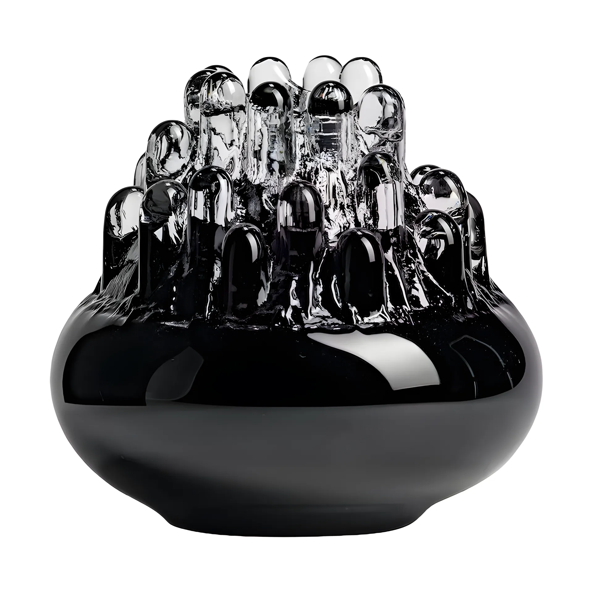Polar candle holder 200 mm, Black Kosta Boda