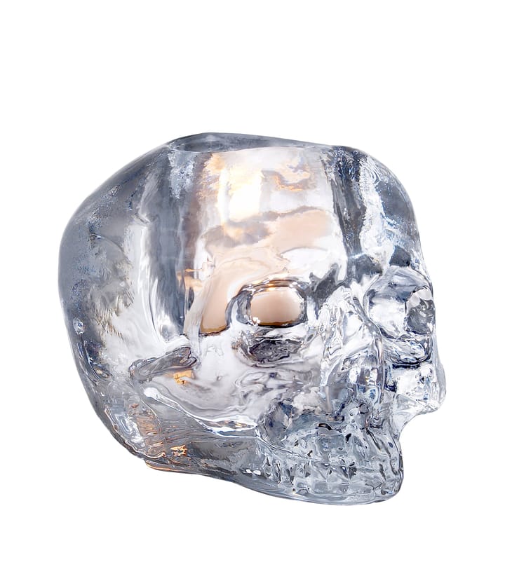 Skull votive 8,5 cm, clear glass Kosta Boda