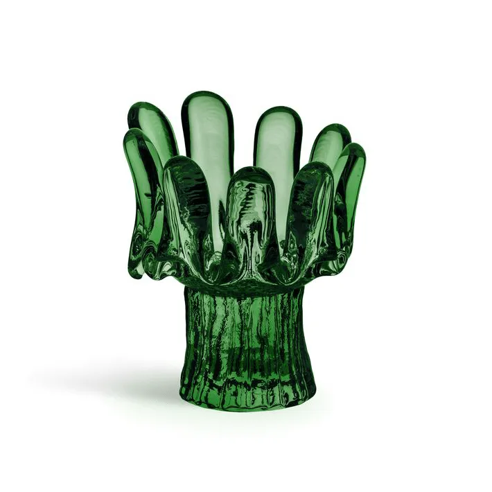 Sunflower candle holder 11.5 cm - Emerald green - Kosta Boda