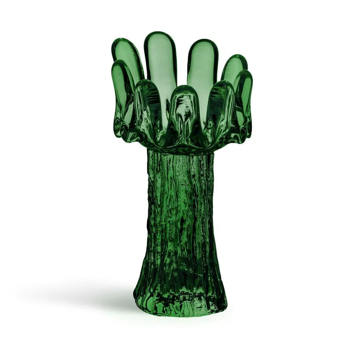 Sunflower candle holder 18 cm - Emerald green - Kosta Boda