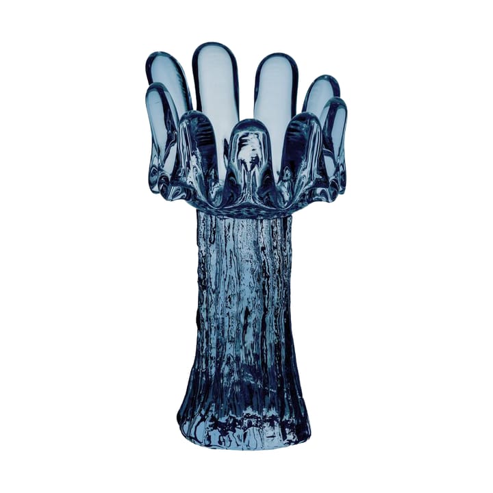 Sunflower candle holder circular glass 18 cm - Blue - Kosta Boda