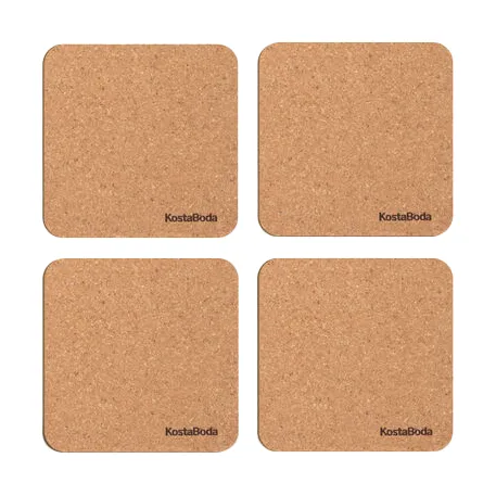 Viva coasters 9.6x9.6 cm 4-pack, Cork Kosta Boda