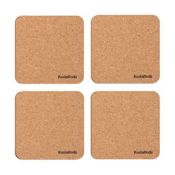 Viva coasters 9.6x9.6 cm 4-pack - Cork - Kosta Boda
