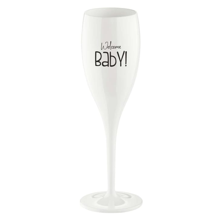 Cheers champagne glasses 10 cl 6-pack - Welcome baby - Koziol