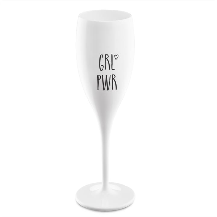 Cheers champagne glasses with print 10 cl 6-pack - Grl pwr - Koziol