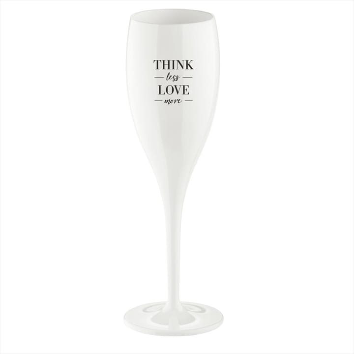 Cheers champagne glasses with print 10 cl 6-pack - Think less love more - Koziol