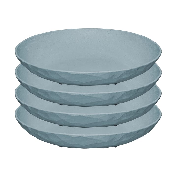 Club deep plate Ø22 cm 4-pack - Natural flower blue - Koziol
