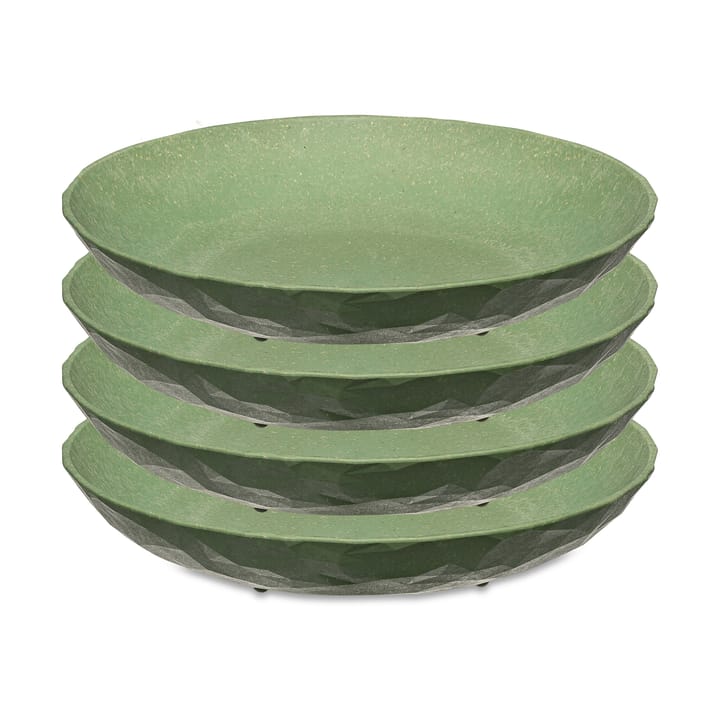 Club deep plate Ø22 cm 4-pack - Natural leaf green - Koziol