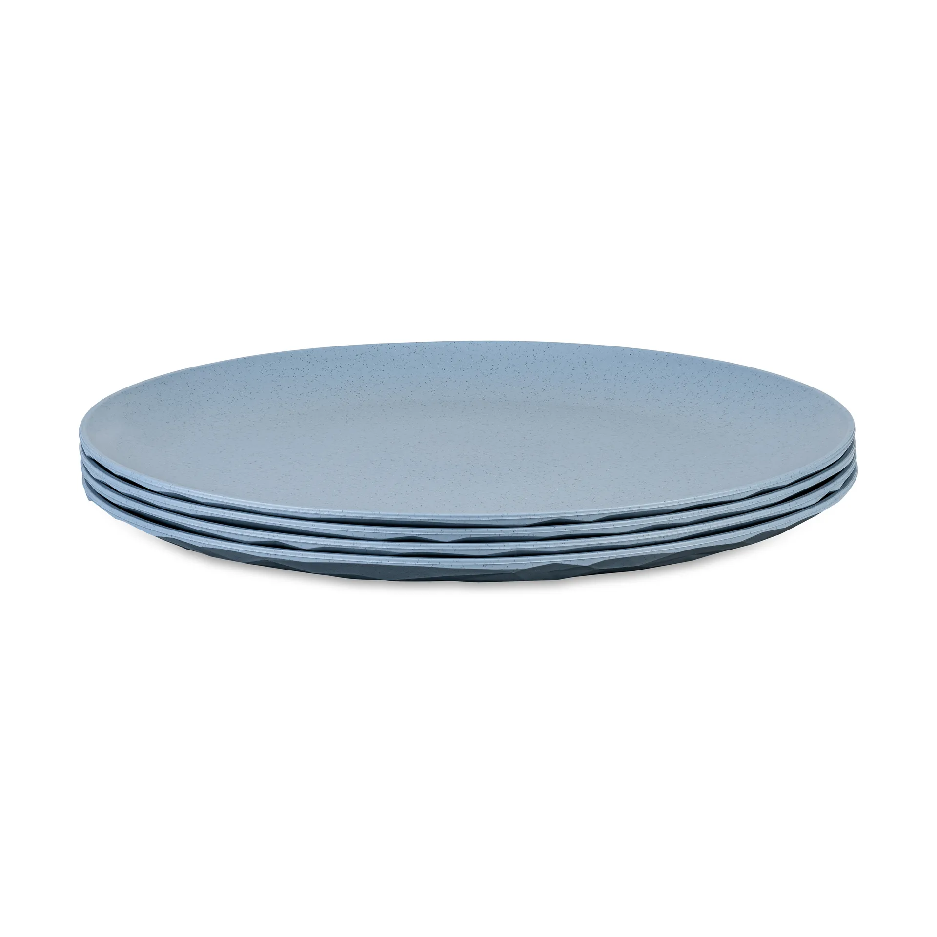 Club plate Ø26 cm 4-pack biocircular thermoplastic, Nature flower blue Koziol