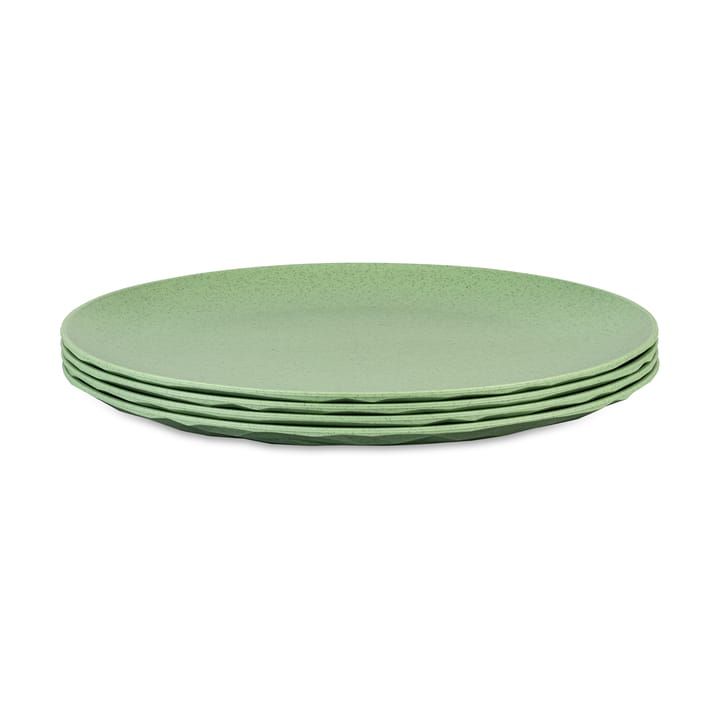 Club plate Ø26 cm 4-pack biocircular thermoplastic - Nature leaf green - Koziol