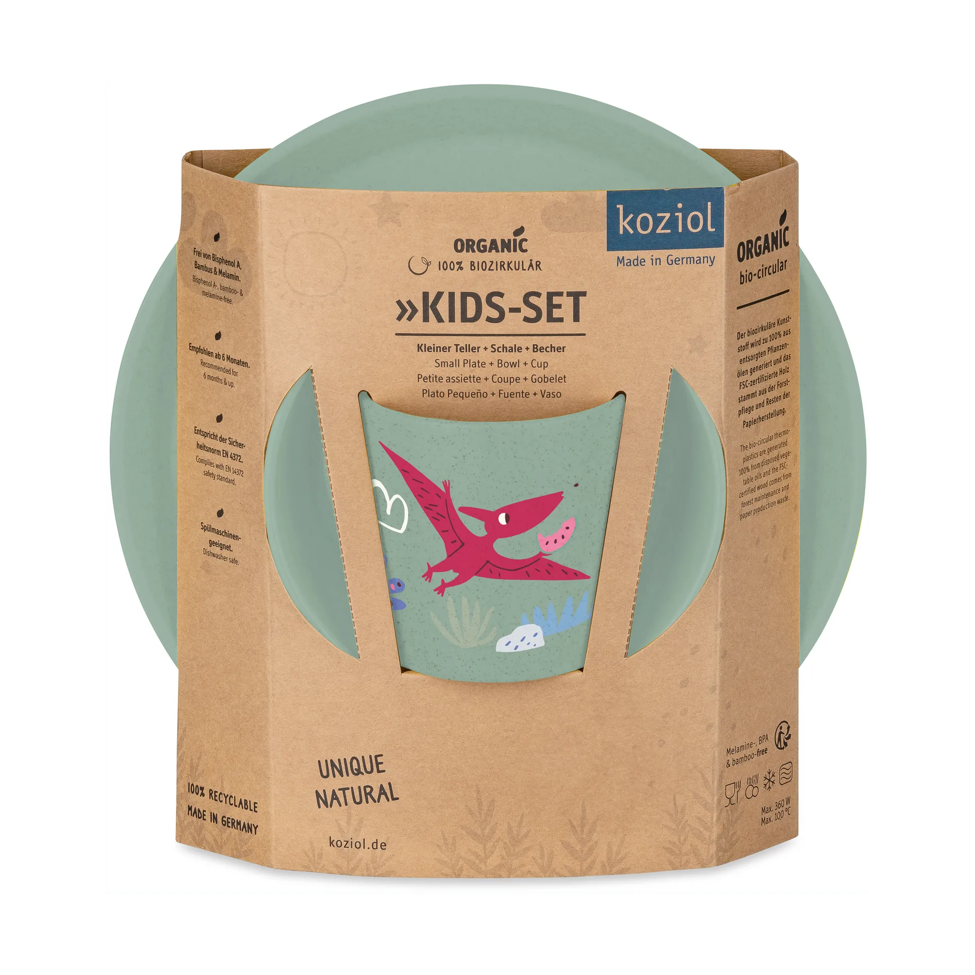 Connect children's dinnerware 3 pieces, Dinosaur Koziol
