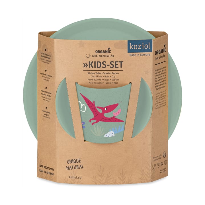 Connect children's dinnerware 3 pieces - Dinosaur - Koziol