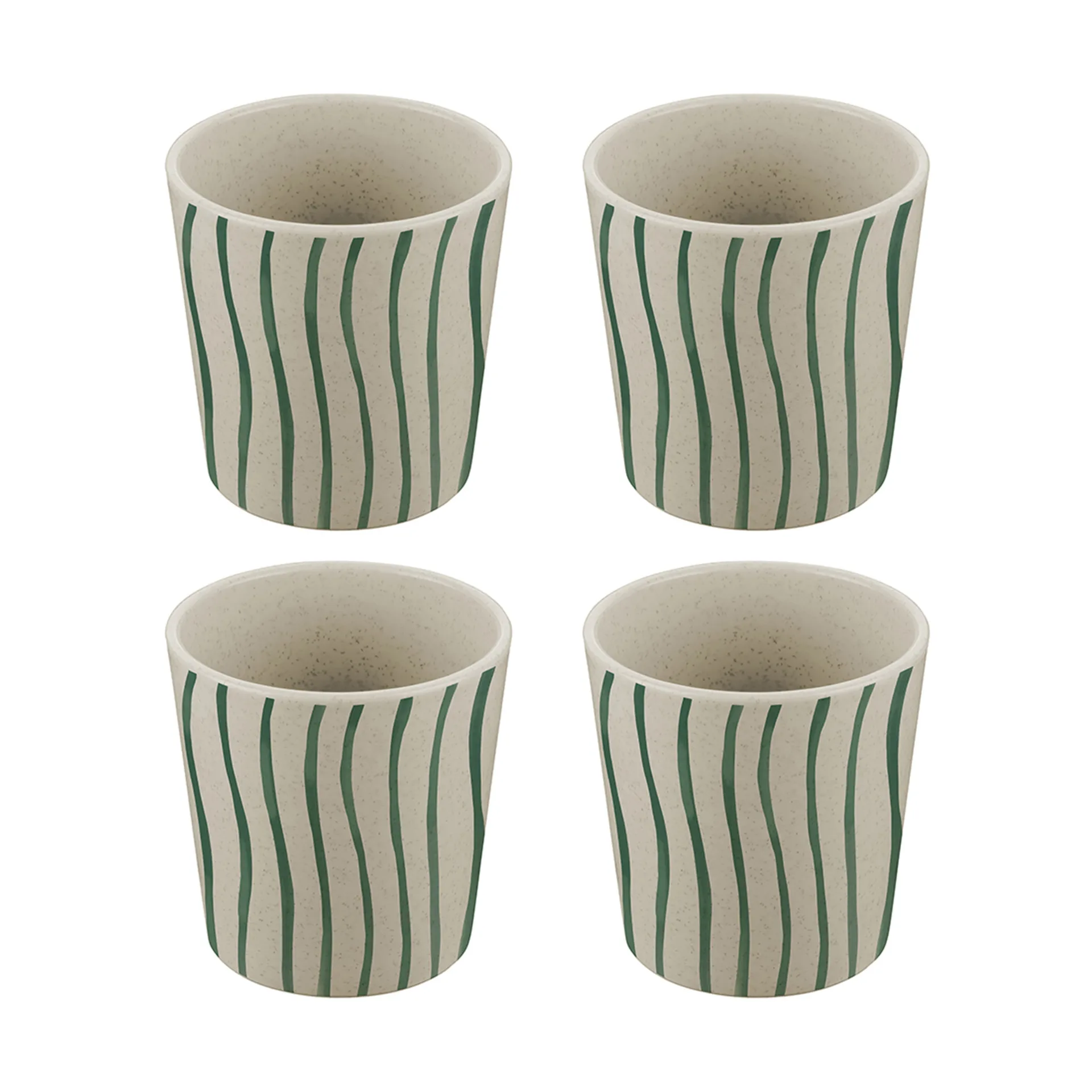 Connect cup S 19 cl 4-pack, Monstera stripes Koziol