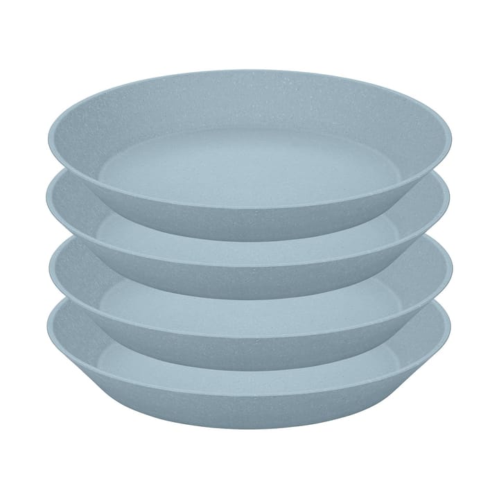 Connect deep plate Ø24 cm 4-pack - Natural flower blue - Koziol