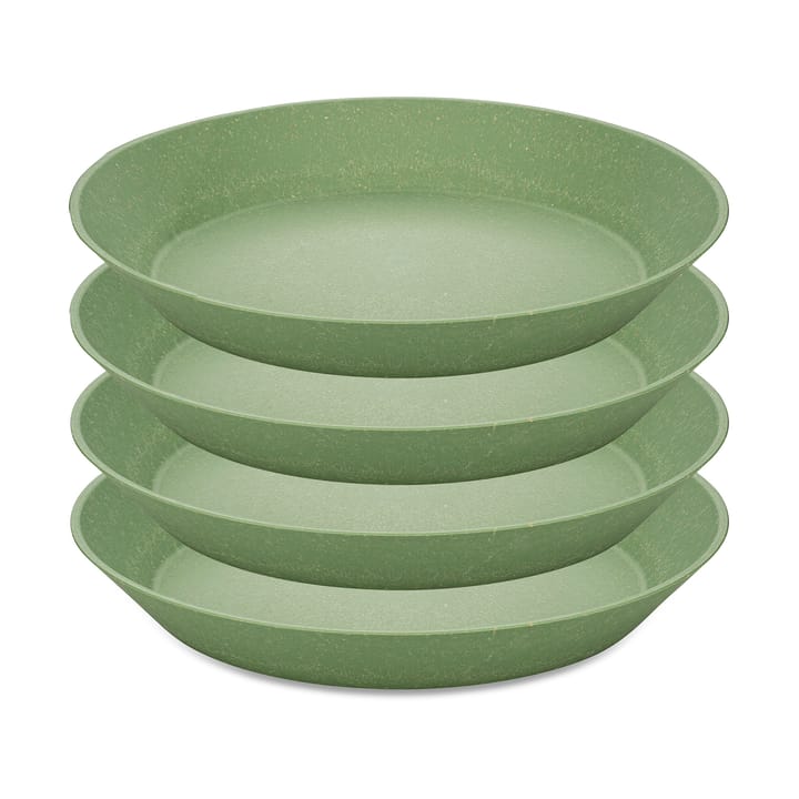 Connect deep plate Ø24 cm 4-pack - Natural leaf green - Koziol