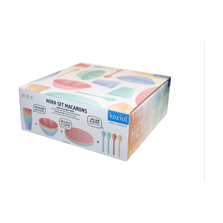 Nora Macarons dinnerware set 16 pieces, Multi Koziol
