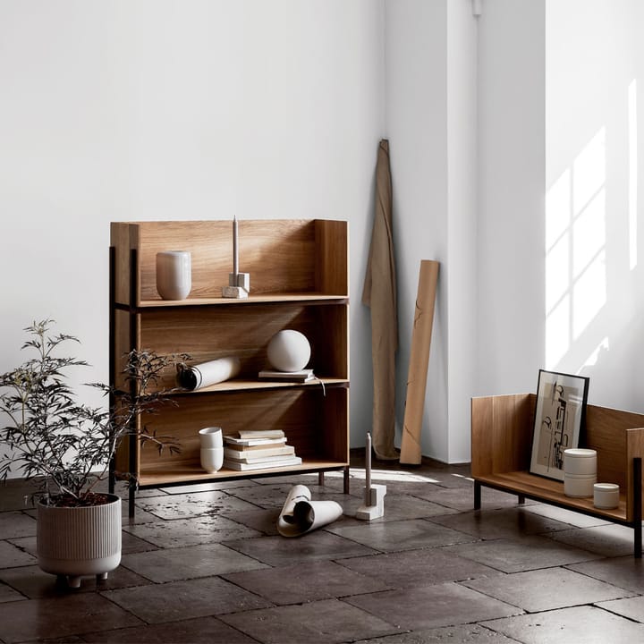 Stack shelf, Oak, add on, dark oiled walnut fitting Kristina Dam Studio