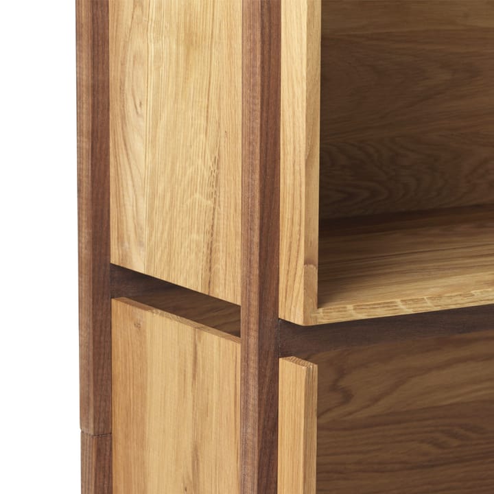 Stack shelf, Oak, add on, dark oiled walnut fitting Kristina Dam Studio