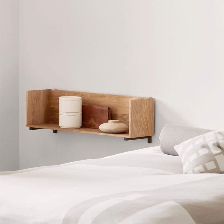 Stack wall shelf, Oak, consoles in dark oiled walnut Kristina Dam Studio