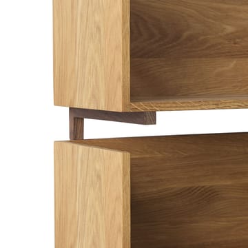 Stack wall shelf - Oak, consoles in dark oiled walnut - Kristina Dam Studio