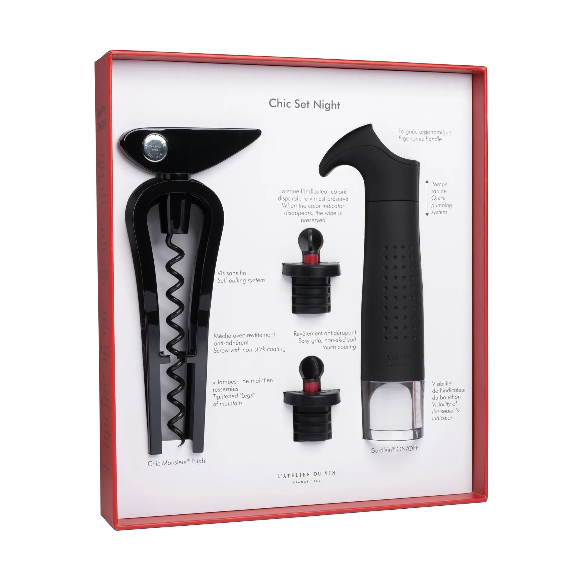 Chic set night wine accessory set, 4 pieces L'Atelier du Vin