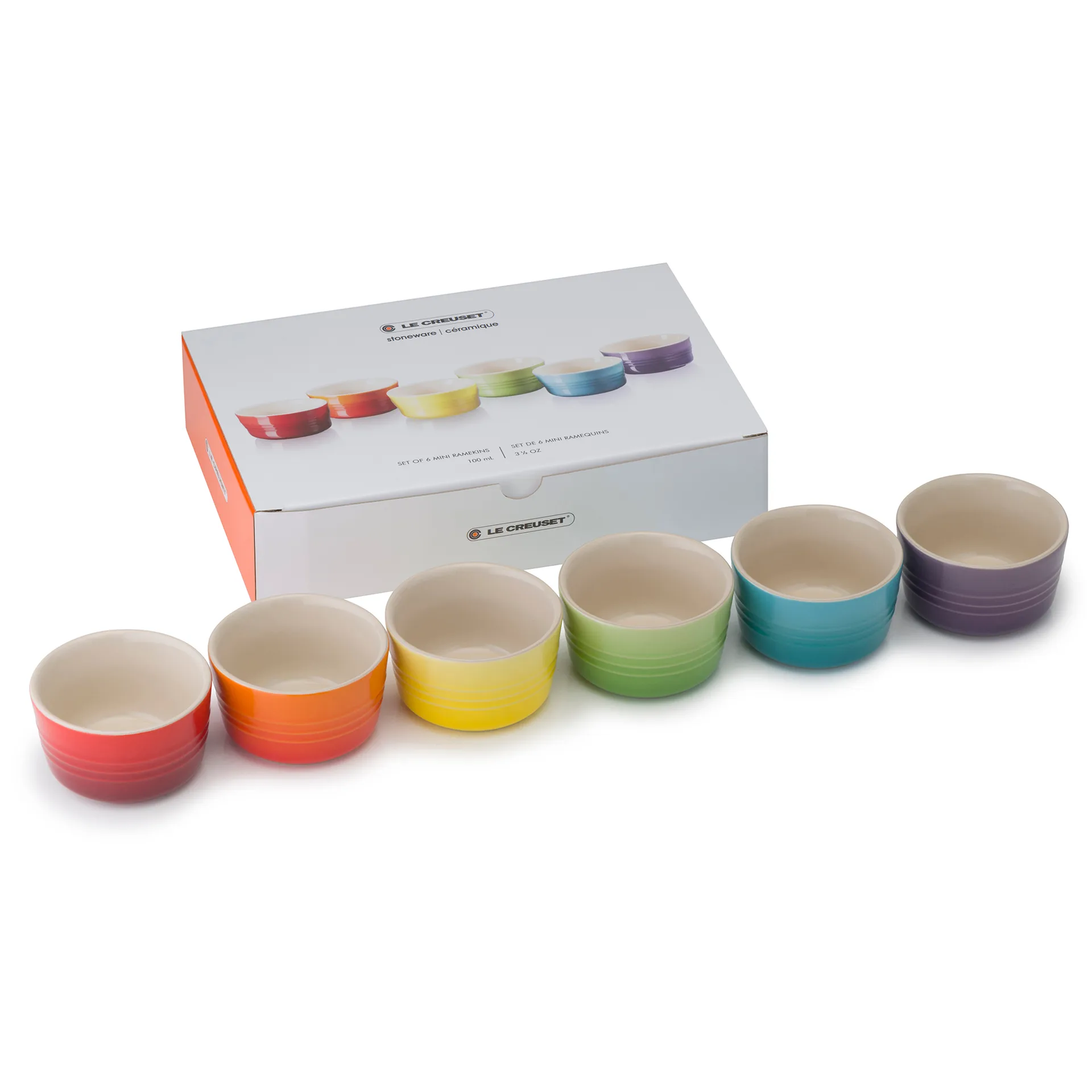 Le Creuset gift set mini ramekin 6-pack, Rainbow Le Creuset