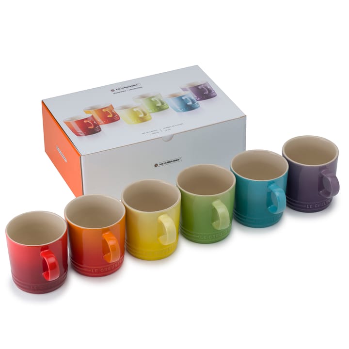 Le Creuset gift set mug 35 cl 6-pack, Rainbow Le Creuset