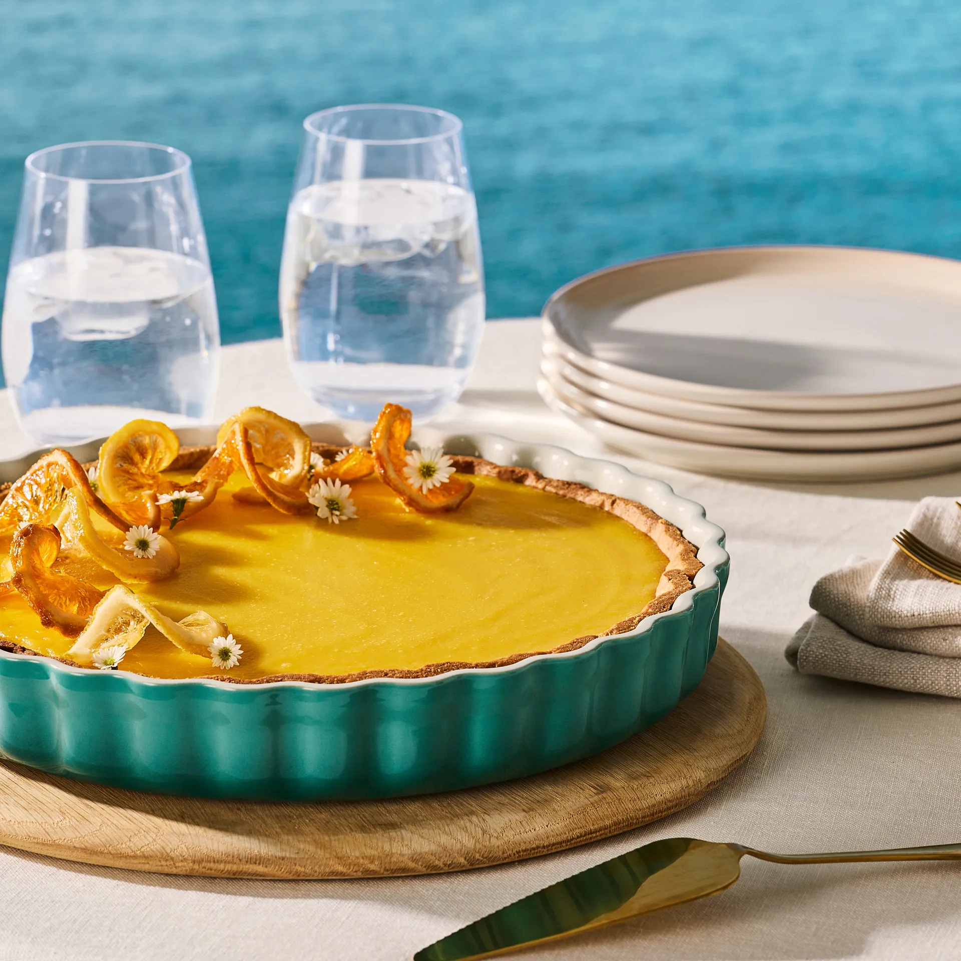 Le Creuset pie dish 28 cm, Bleu Riviera Le Creuset