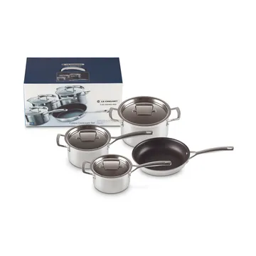 Le Creuset pot and frying pan set - Stainless steel, 4 pieces - Le Creuset