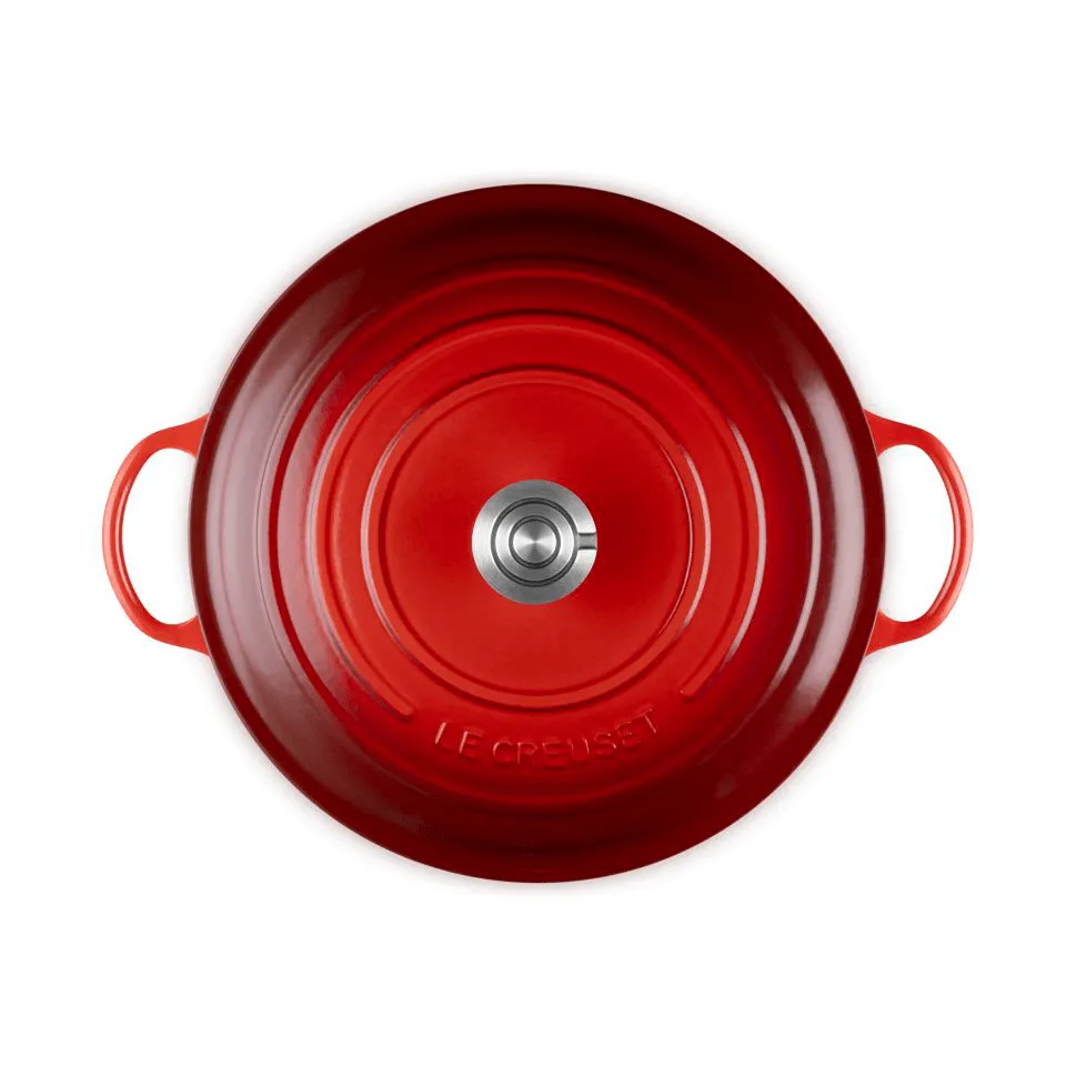 Le Creuset Signature cast iron casserole pot, Cerise, 7 l Le Creuset