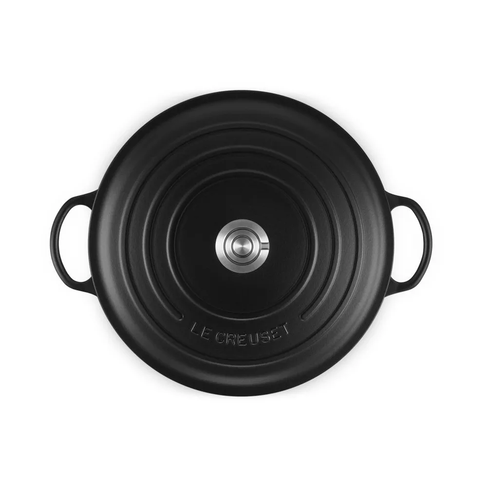 Le Creuset Signature cast iron casserole pot, Matte Black, 7 l Le Creuset