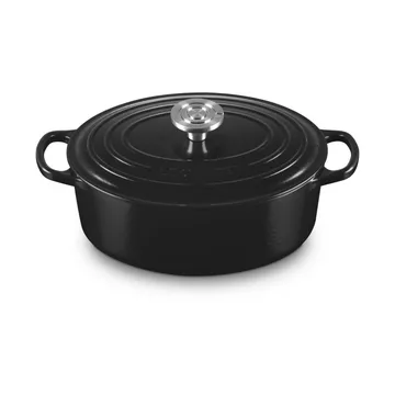 Le Creuset Signature cast iron oval casserole - Black, 4.1 l - Le Creuset