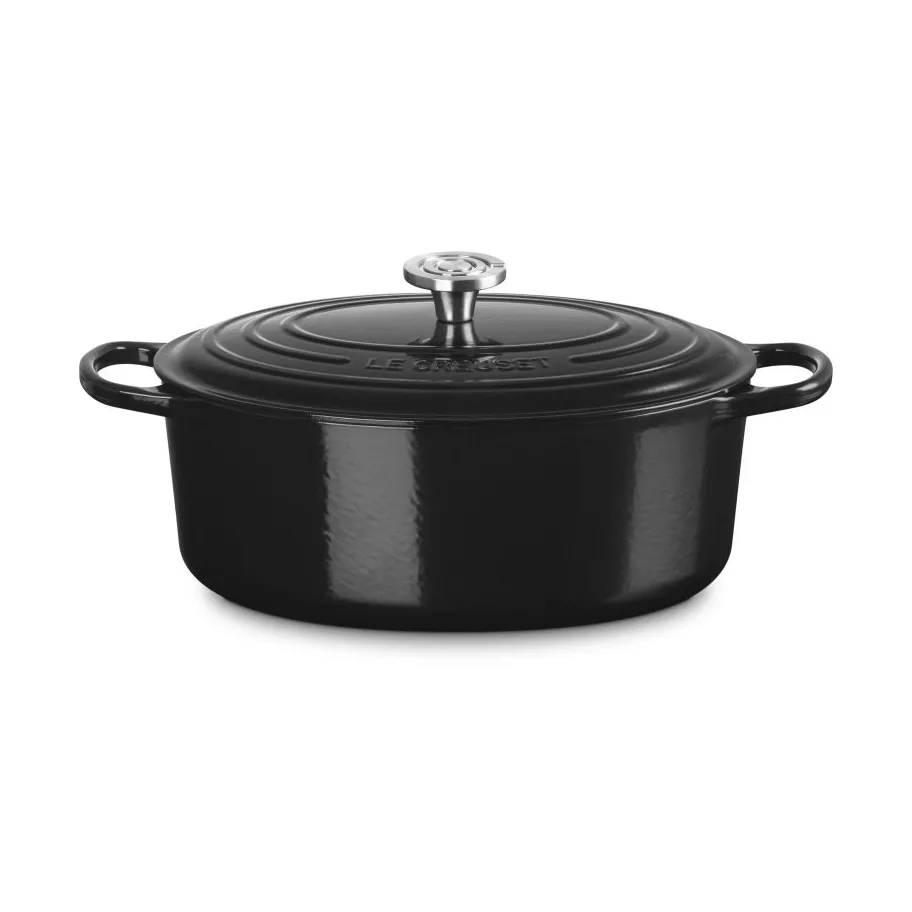Le Creuset Signature cast iron oval casserole, Black, 6.3 l Le Creuset