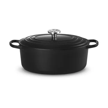 Le Creuset Signature cast iron oval casserole - Matte Black, 6.3 l - Le Creuset