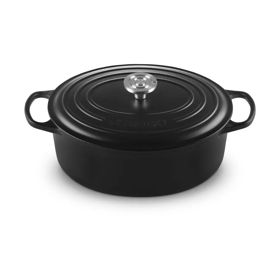 Le Creuset Signature cast iron oval casserole, Matte Black, 6.3 l Le Creuset