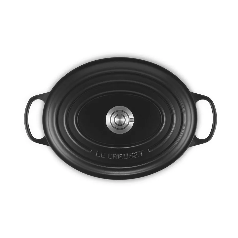 Le Creuset Signature cast iron oval casserole, Matte Black, 6.3 l Le Creuset