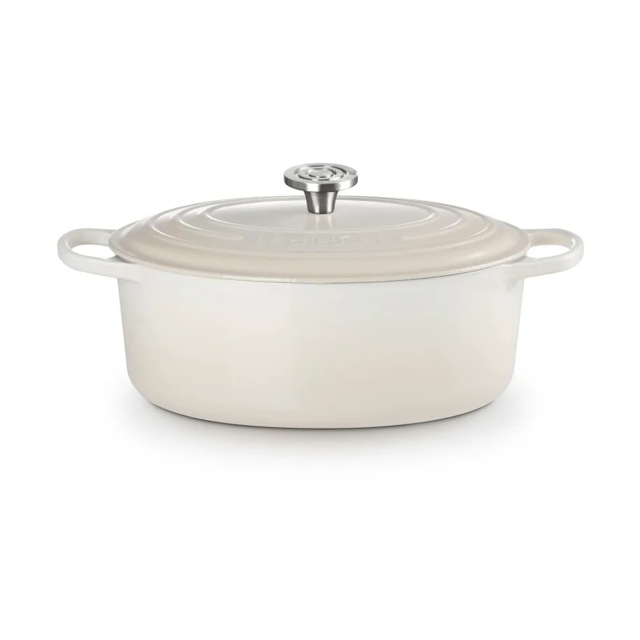 Le Creuset Signature cast iron oval casserole, Meringue, 6.3 l Le Creuset
