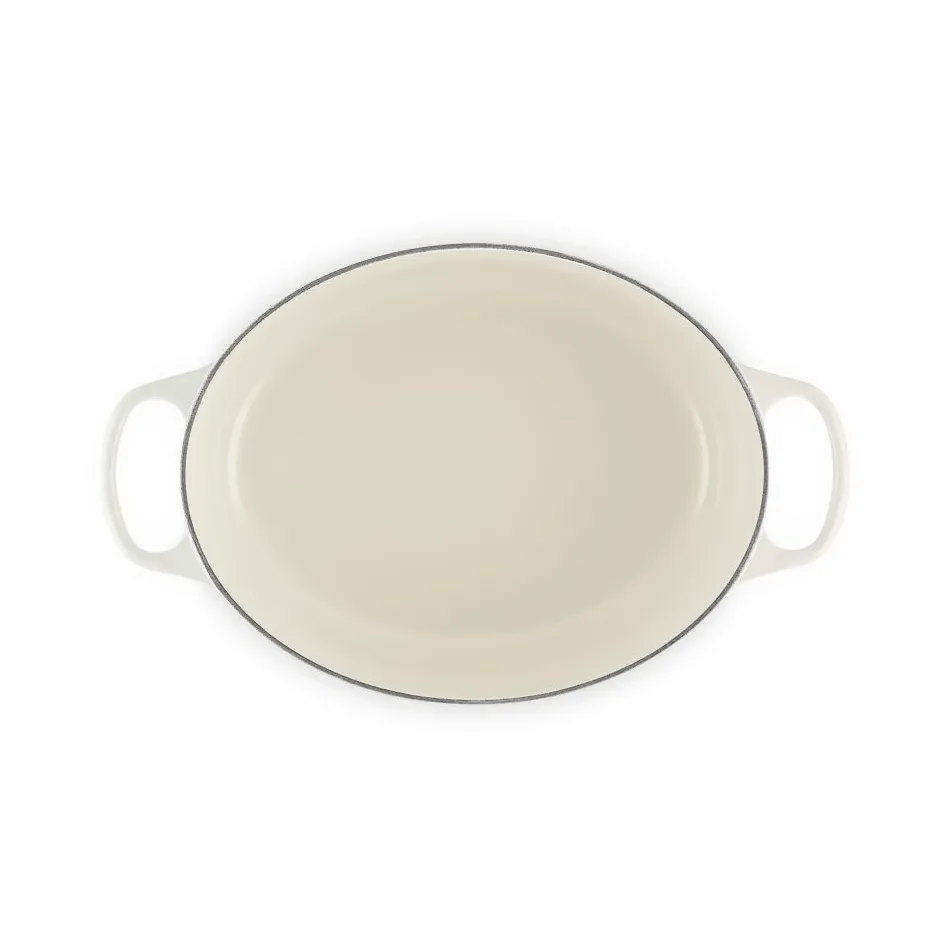 Le Creuset Signature cast iron oval casserole, Meringue, 6.3 l Le Creuset