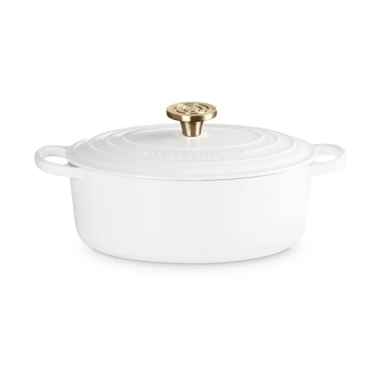 Le Creuset Signature cast iron oval casserole, White, 4.1 l Le Creuset