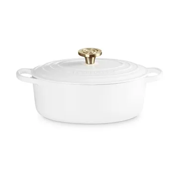 Le Creuset Signature cast iron oval casserole - White, 4.1 l - Le Creuset