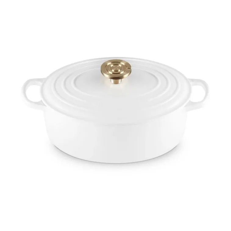 Le Creuset Signature cast iron oval casserole, White, 4.1 l Le Creuset